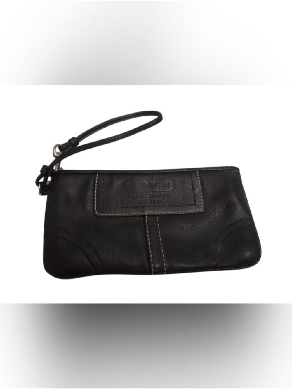 Coach Black Leather Wristlet Clutch Y2K